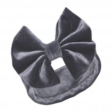 HB114-G: Grey Velour Headband w/Bow